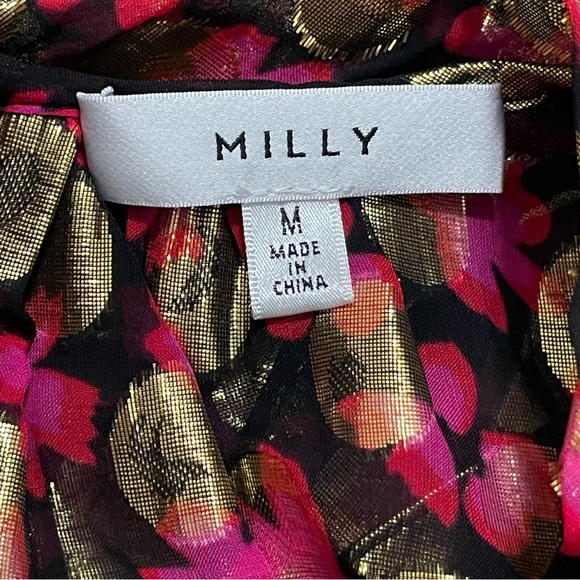 Milly of NY Black, Gold Lurex and Pink Top - Picture 5 of 10